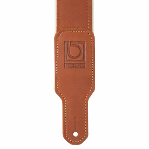 Boss BSH-20 – 2” Hybrid Nylon & Leather Instrument Strap – Natural
