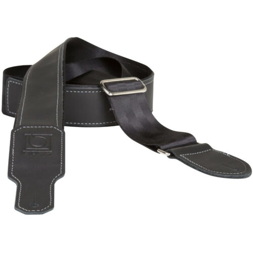 Boss BSH-20 – 2” Hybrid Nylon & Leather Instrument Strap – Black