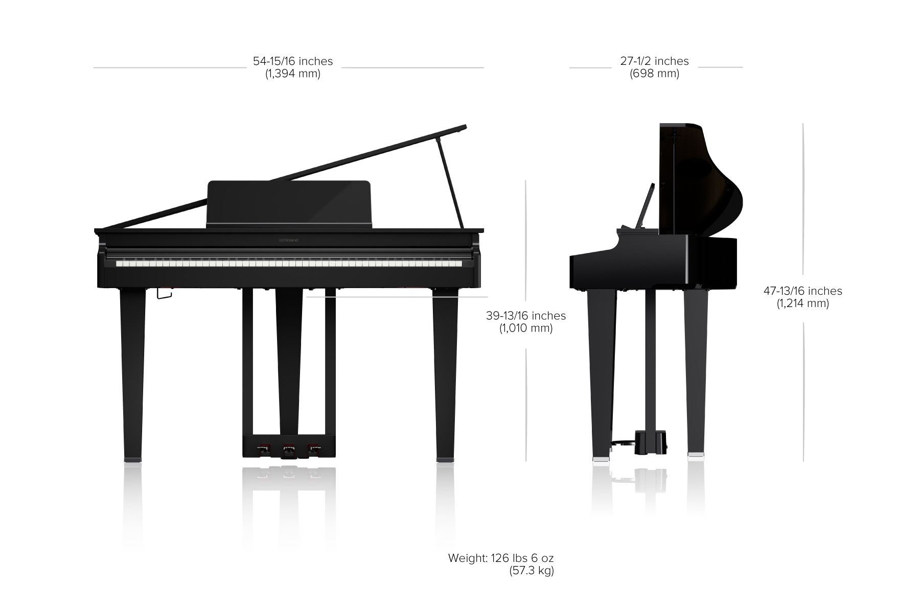 Roland GP-3 Digital Grand Piano - Polished Ebony - Image 10
